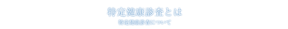特定健康診査について:特定健康診査とは